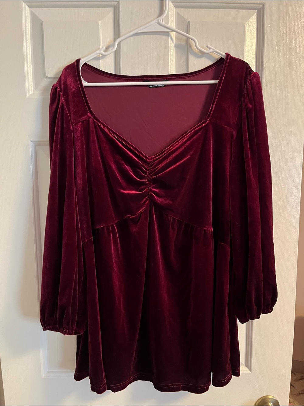 BloomChic Deep Wine Velvet V-Neck Tunic